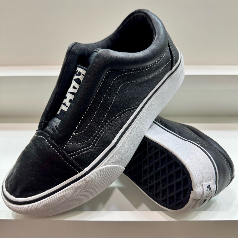 2017 Karl Lagerfeld x Vans Leather Slip-On Sz 6.5M/8W Iconic Quilted Black Magic